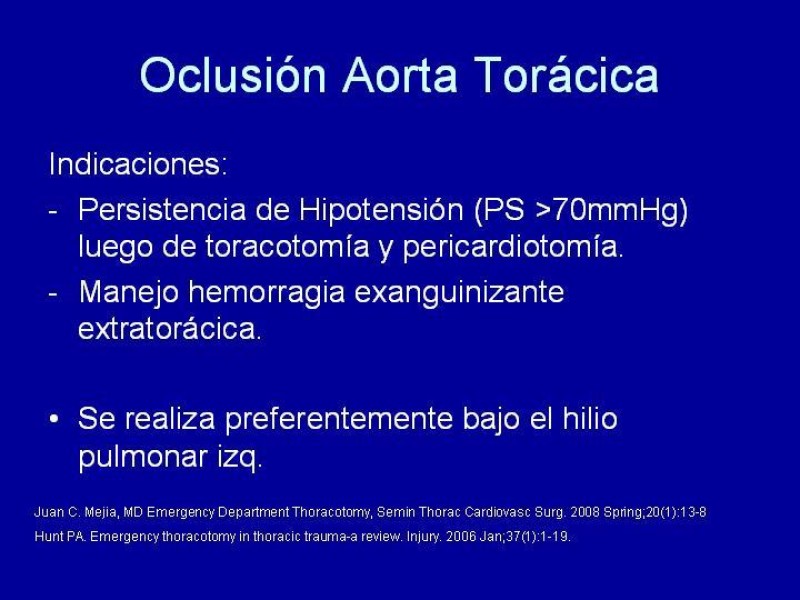 Diapositiva 26 de Toracotomía de Reanimación