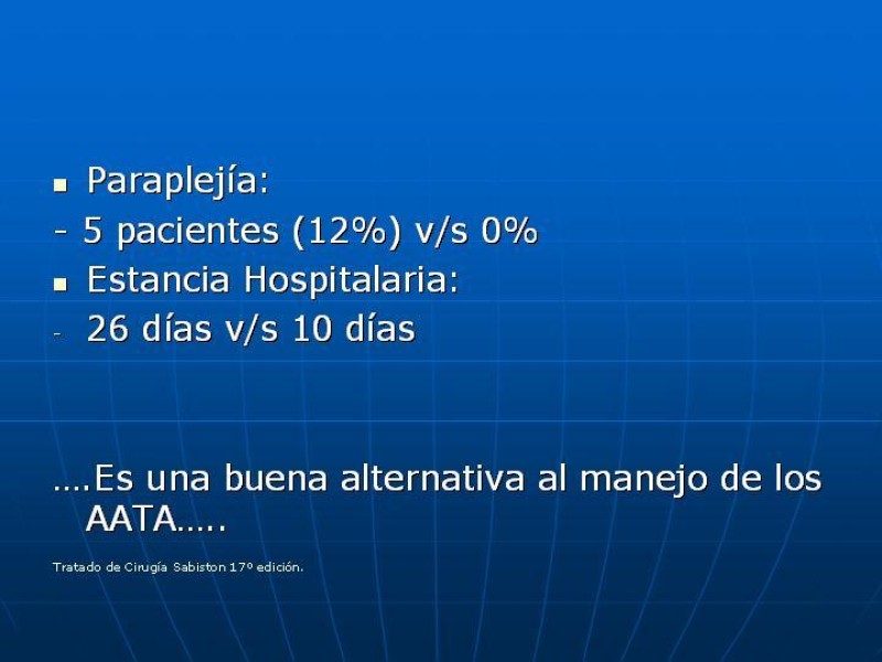 Diapositiva 71 de Aneurisma aórtico toracoabdominal (AATA)