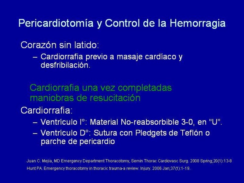 Diapositiva 25 de Toracotomía de Reanimación