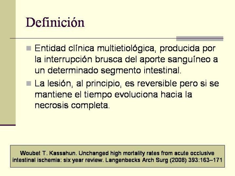 Diapositiva 1 de Isquemia Mesentérica Aguda
