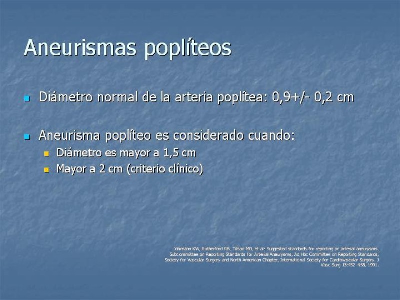 Diapositiva 2 de Aneurisma arterial poplíteo