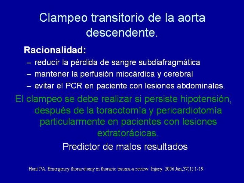 Diapositiva 17 de Toracotomía de Reanimación