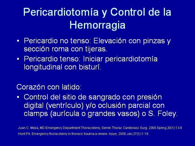 Diapositiva 24 de Toracotomía de Reanimación