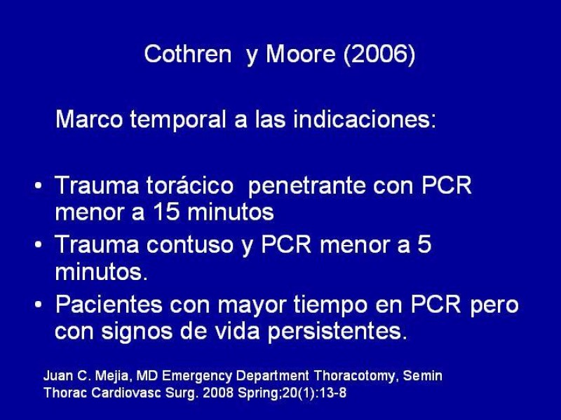 Diapositiva 6 de Toracotomía de Reanimación