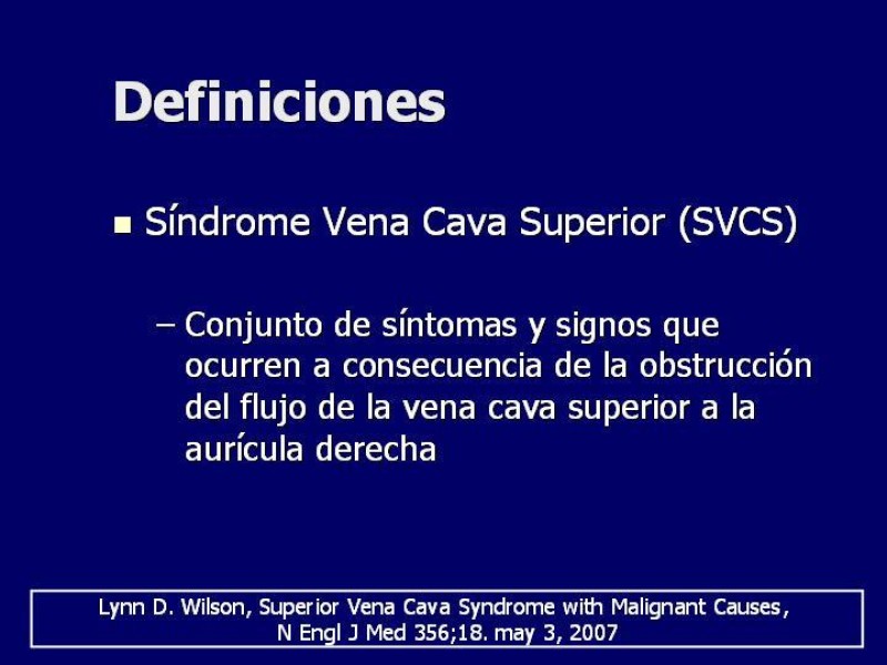 Diapositiva 1 de Síndrome Vena Cava Superior
