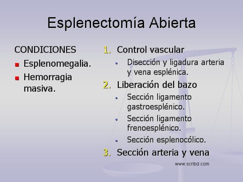 Diapositiva 18 de Técnica Quirúrgica Esplenectomía