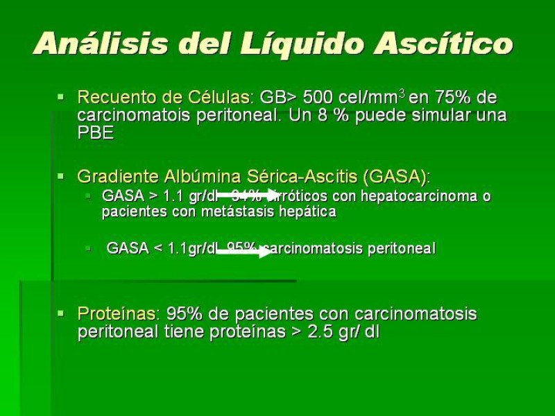 Diapositiva 8 de Ascitis Asociada a Malignidad