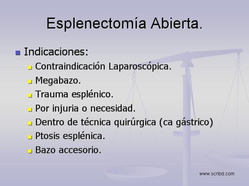 Diapositiva 10 de Técnica Quirúrgica Esplenectomía