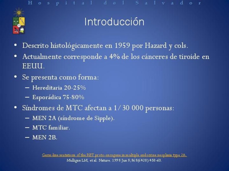 Diapositiva 1 de Cáncer medular de tiroides