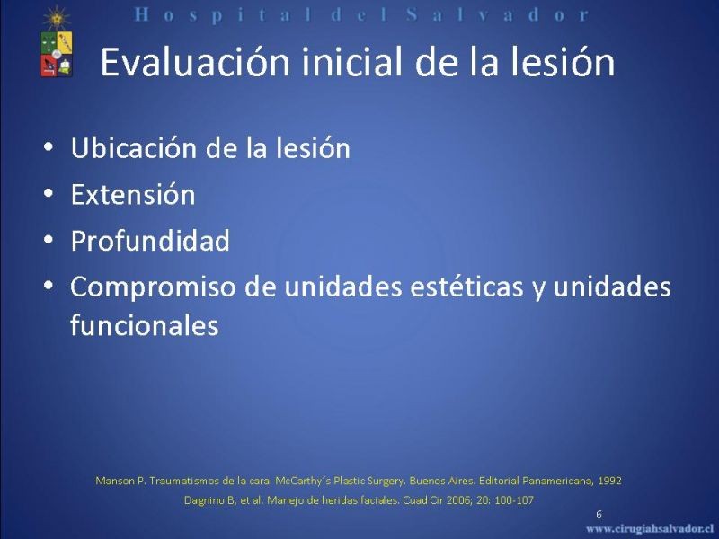 Diapositiva 5 de Evaluación y manejo de lesiones faciales