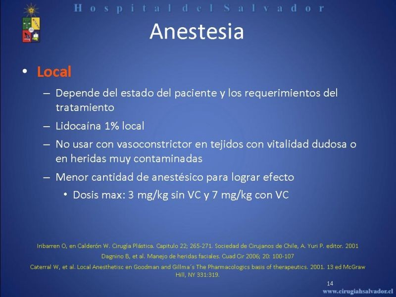 Diapositiva 13 de Evaluación y manejo de lesiones faciales