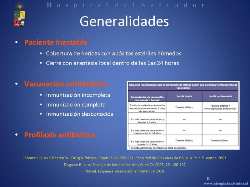 Diapositiva 9 de Evaluación y manejo de lesiones faciales