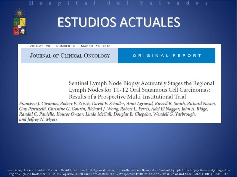 Diapositiva 13 de Biopsia de Ganglio Centinela en Cáncer de Cabeza y Cuello