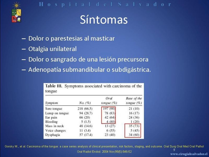 Diapositiva 8 de Cáncer de Lengua