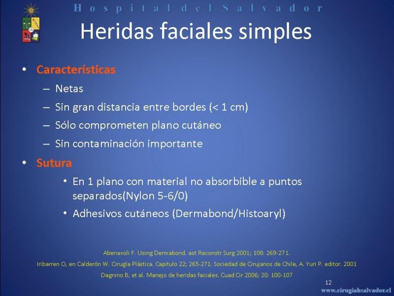 Diapositiva 11 de Evaluación y manejo de lesiones faciales