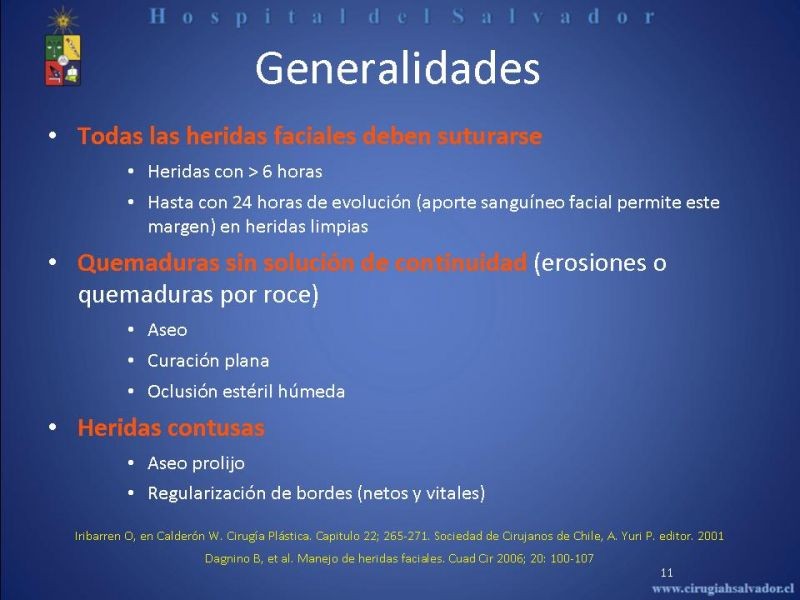 Diapositiva 10 de Evaluación y manejo de lesiones faciales