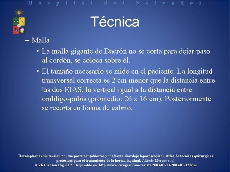 Diapositiva 18 de Técnica quirúrgica: Stoppa