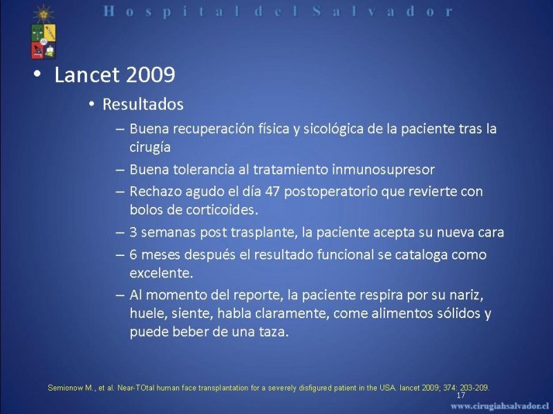 Diapositiva 16 de Transplante Facial