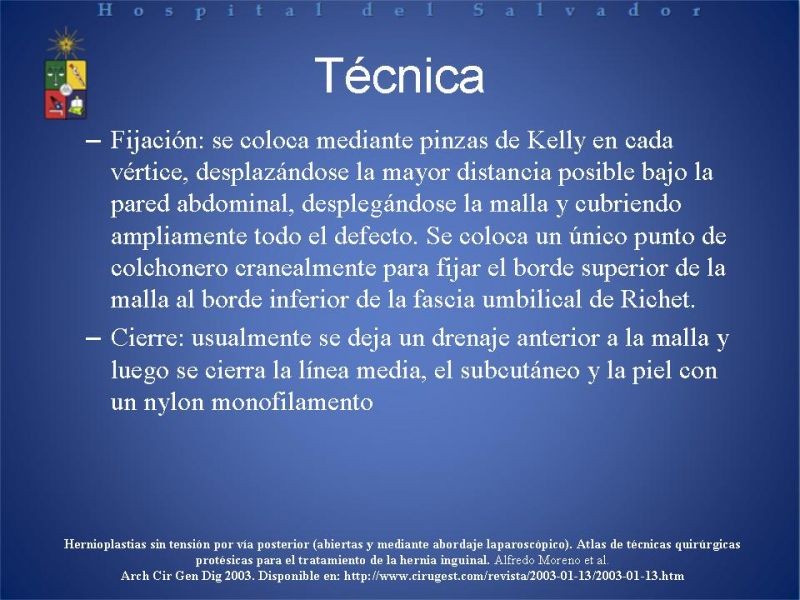 Diapositiva 19 de Técnica quirúrgica: Stoppa