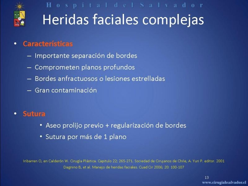 Diapositiva 12 de Evaluación y manejo de lesiones faciales