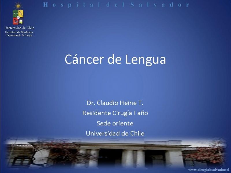 Diapositiva 34 de Cáncer de Lengua