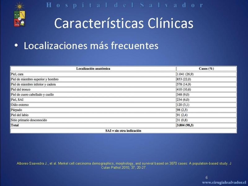 Diapositiva 5 de Carcinoma de Células de Merkel