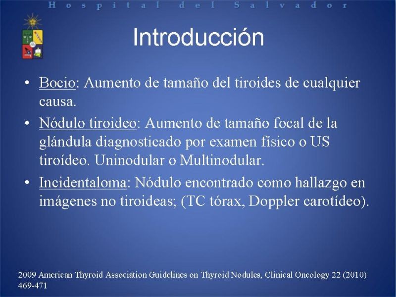 Diapositiva 1 de Enfrentamiento del Nódulo Tiroideo 