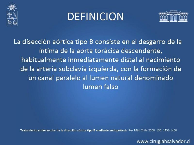 Diapositiva 1 de Disección aórtica tipo B manejo actual