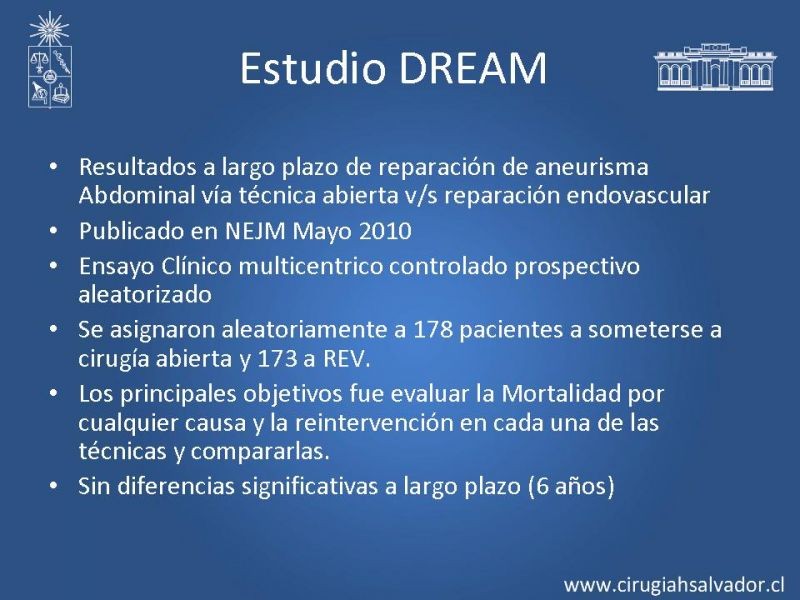 Diapositiva 17 de Resultados en el manejo de AAA infrarrenal (EVAR) 
