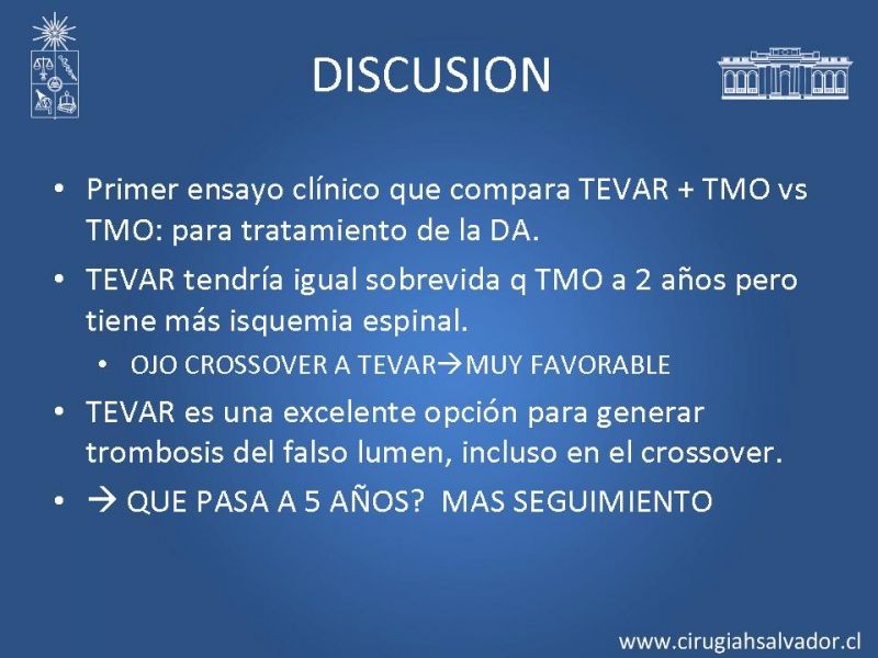 Diapositiva 25 de Disección aórtica tipo B manejo actual