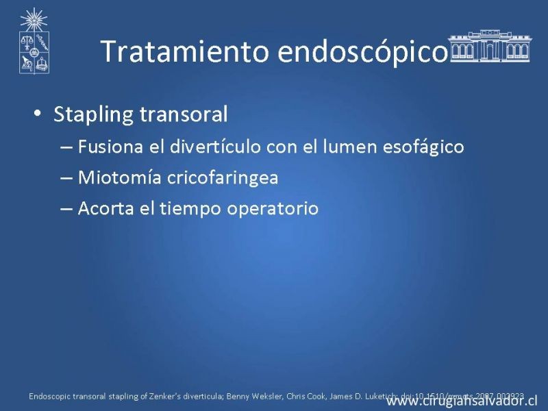 Diapositiva 9 de Tratamiento quirúrgico del divertículo de Zenker