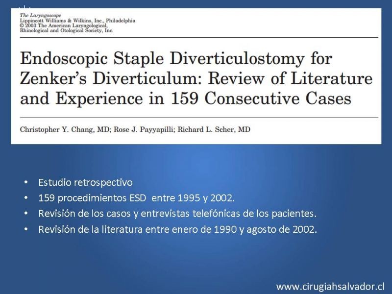 Diapositiva 18 de Tratamiento quirúrgico del divertículo de Zenker