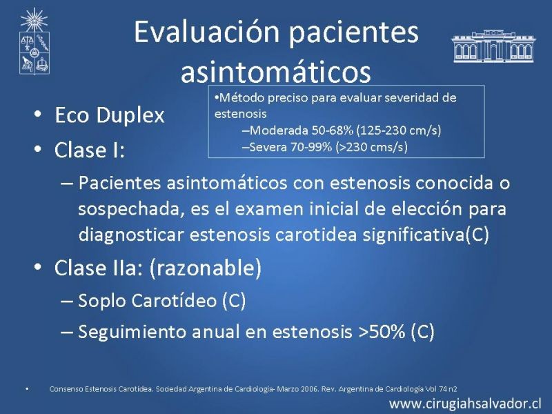 Diapositiva 12 de Manejo de pacientes con Enfermedad Carotídea Extracraneal Asintomáticos