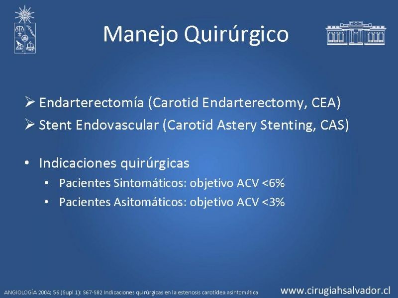 Diapositiva 18 de Manejo de pacientes con Enfermedad Carotídea Extracraneal Asintomáticos