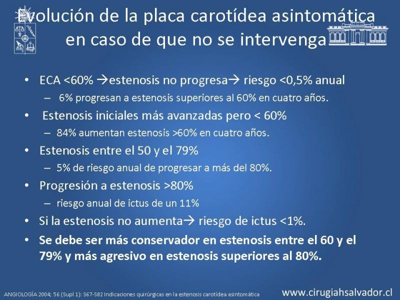Diapositiva 71 de Manejo de pacientes con Enfermedad Carotídea Extracraneal Asintomáticos