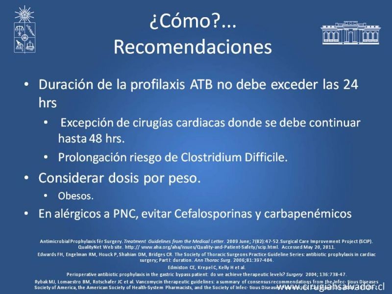 Diapositiva 16 de Profilaxis Antibiótica en Cirugía