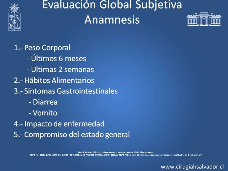 Diapositiva 5 de Evaluación Nutricional