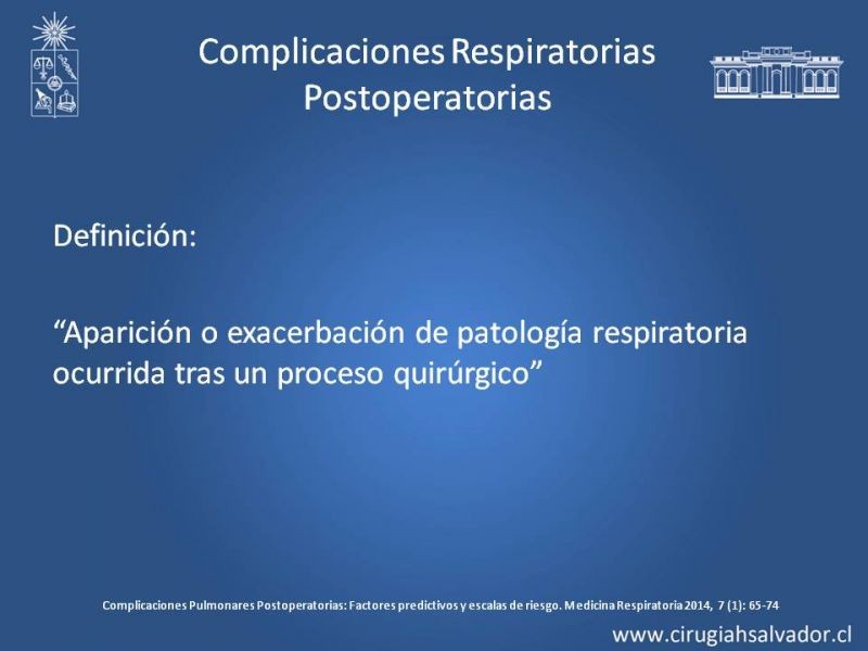Diapositiva 4 de Complicaciones Respiratorias Postoperatorias