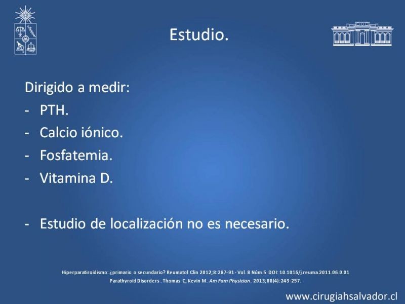 Diapositiva 8 de Hiperparatiroidismo 2º: Estudio, manejo e indicaciones quirúrgicas.
