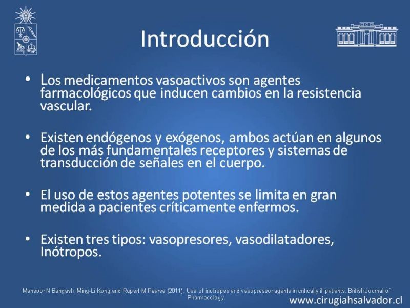 Diapositiva 1 de Drogas vasoactivas