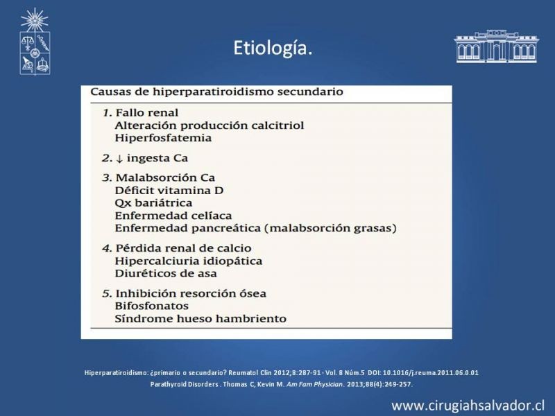 Diapositiva 7 de Hiperparatiroidismo 2º: Estudio, manejo e indicaciones quirúrgicas.
