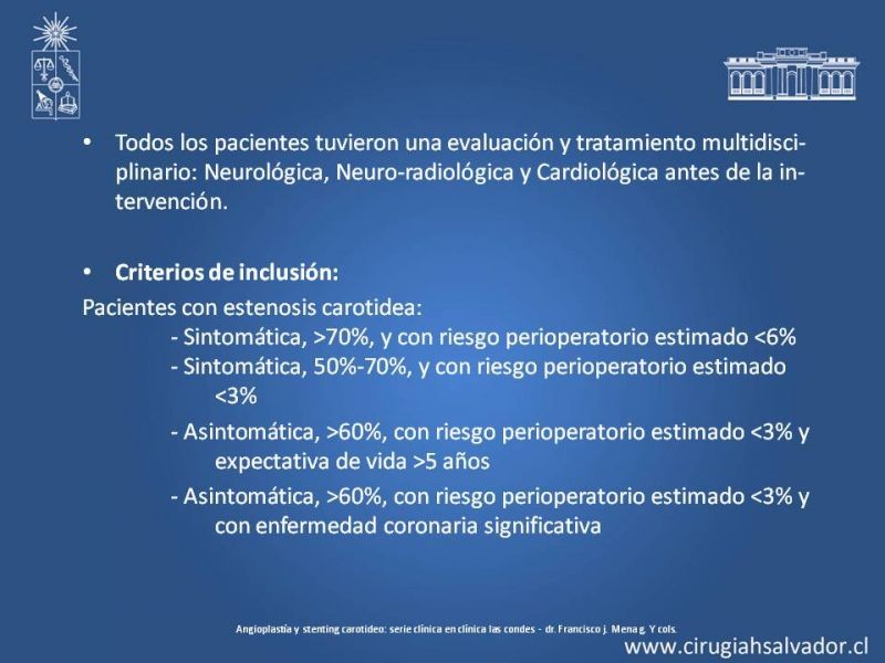 Diapositiva 31 de Estenosis Carotidea: Estudio y manejo quirúrgico