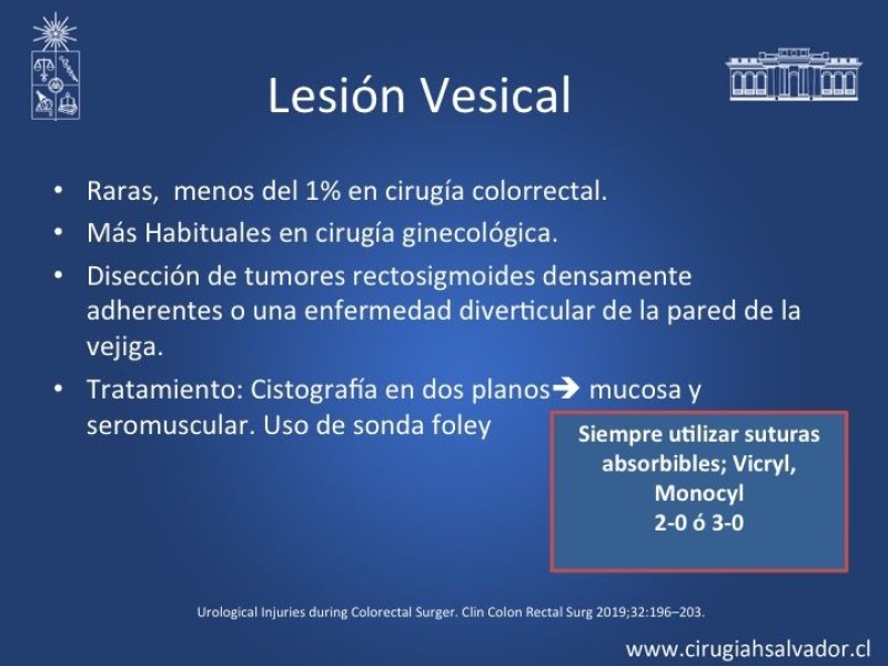 Diapositiva 17 de Lesiones iatrogénicas del sistema urinario en la cirugía colorrectal