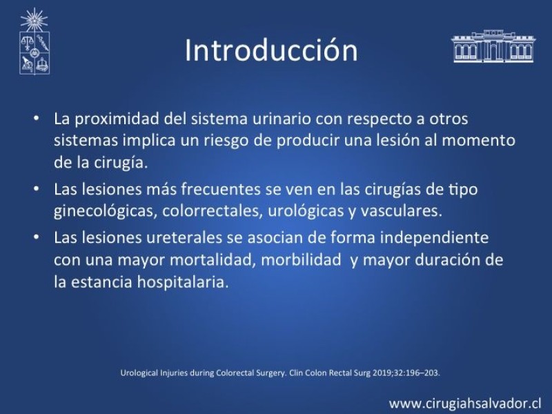 Diapositiva 1 de Lesiones iatrogénicas del sistema urinario en la cirugía colorrectal