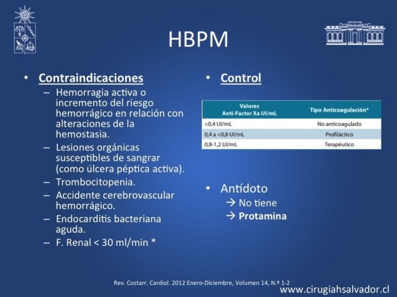 Diapositiva 12 de Anticoagulantes Tradicionales y nuevos