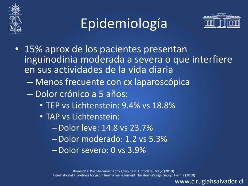 Diapositiva 3 de Inguinodinia post hernioplastía inguinal