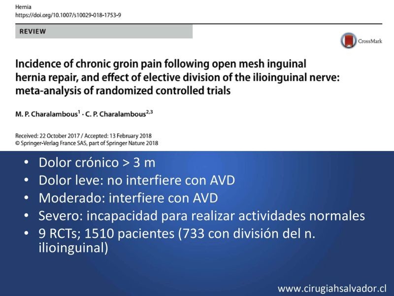Diapositiva 11 de Inguinodinia post hernioplastía inguinal