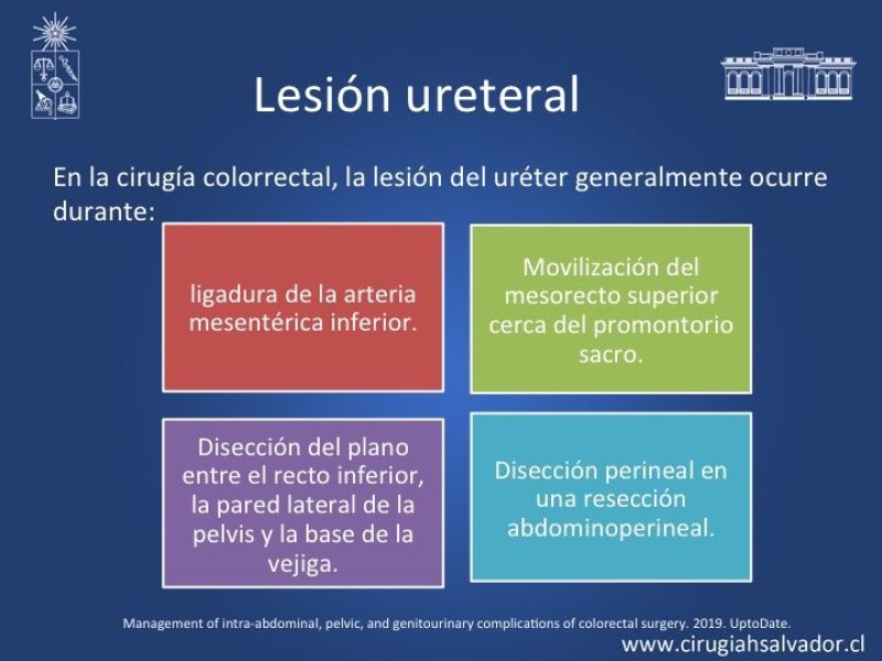 Diapositiva 9 de Lesiones iatrogénicas del sistema urinario en la cirugía colorrectal