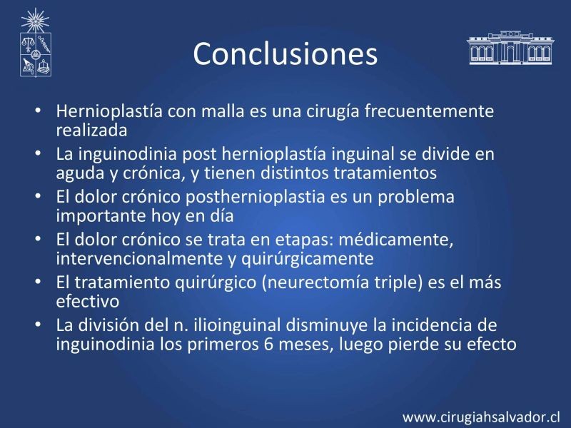 Diapositiva 13 de Inguinodinia post hernioplastía inguinal