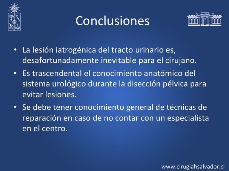 Diapositiva 19 de Lesiones iatrogénicas del sistema urinario en la cirugía colorrectal